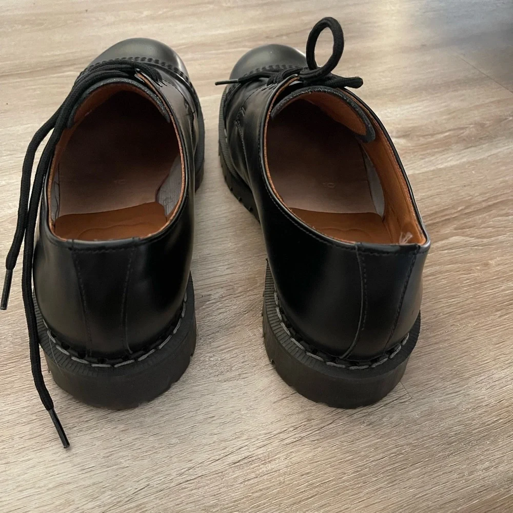 All Saints Black Leather Oxfords - Picture 3 of 8
